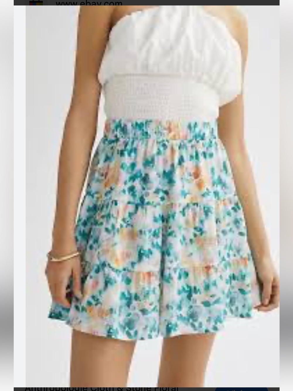 NWT retail $98 size M #Anthropologie Floral Tiered A-Line Mini Skirt